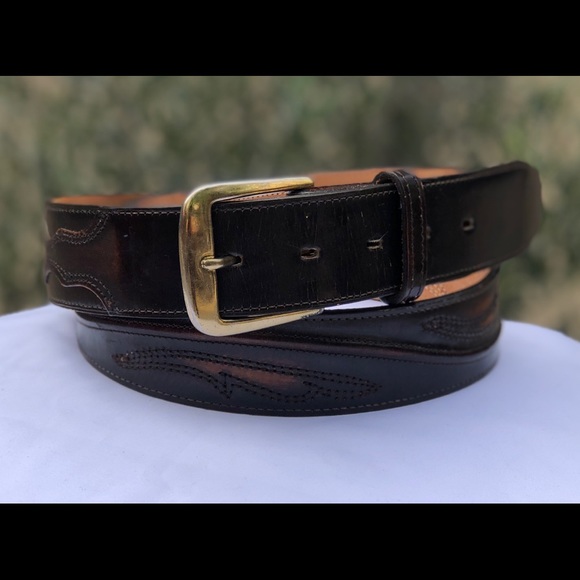 VTG Levi’s Middle Man 🇺🇸 Made Leather Belt Sz 42 - Picture 1 of 11